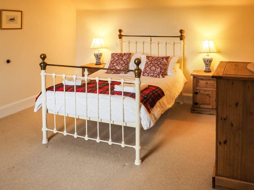 Delightful double bedroom with antique style bed | Einich, Newtonmore, near Aviemore