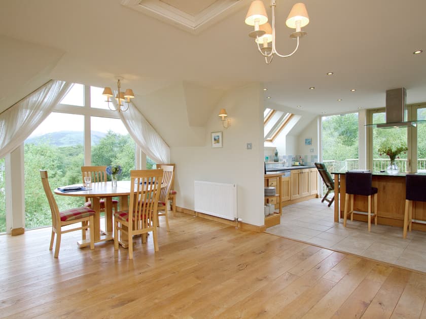 Kitchen/diner situated on the first floor to take advantage of the magnificent views | Carness West, North Ballachulish, Glencoe