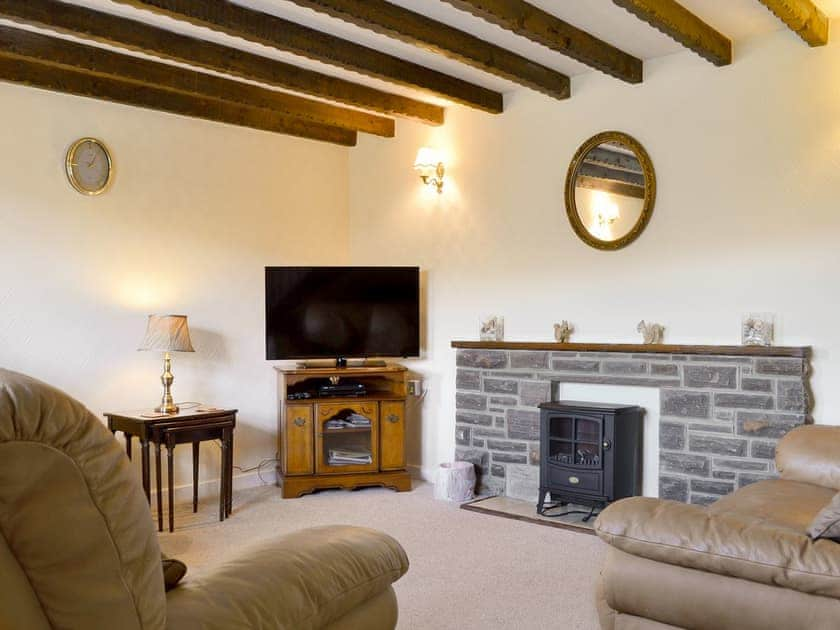 Comfortable living room with beamed ceiling | River View, Frosterley