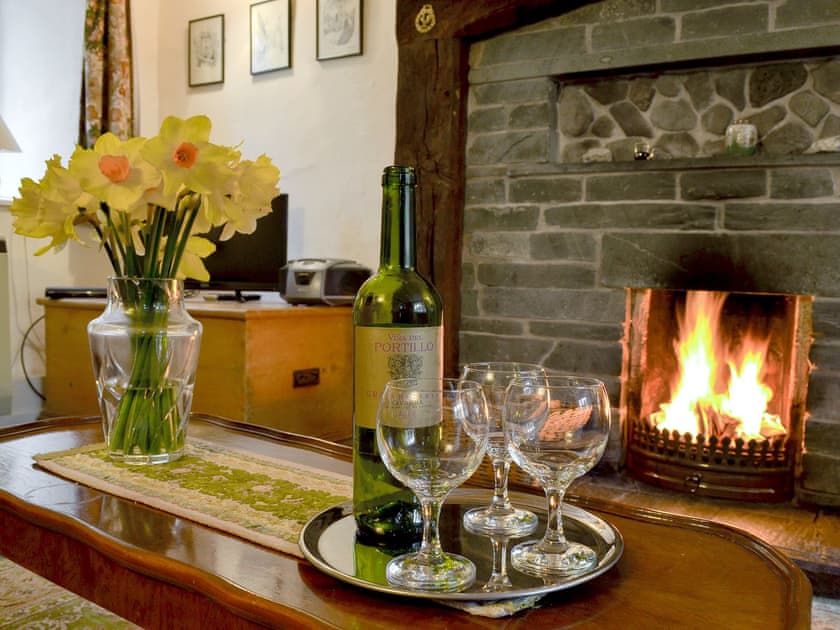 Homely living room with an open fire | Rowlandson Ground Cottage, Coniston