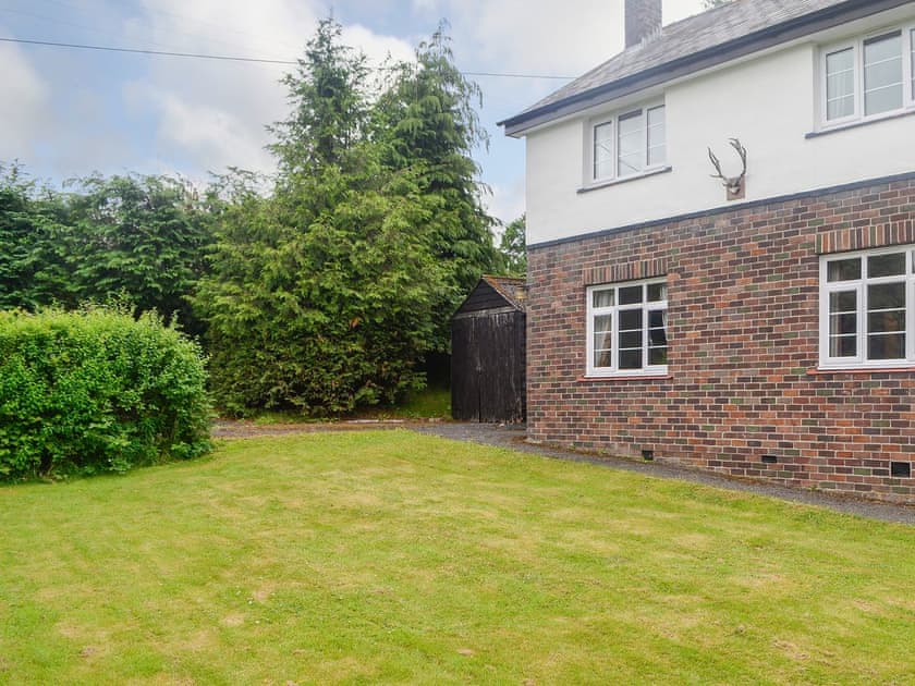 Spacious lawned garden | Bevan House, Hundred House, near Builth Wells