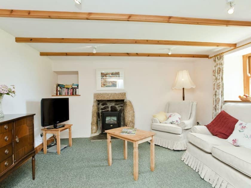 Homely living room with beams | Thatch Cottage, Rosudgeon, near Marazion