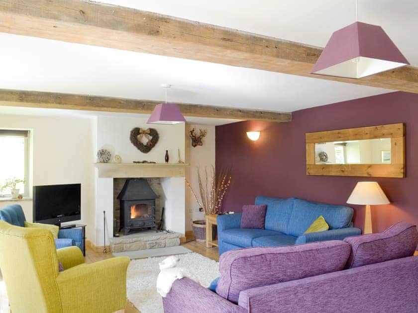 Warm and welcoming living room | West Barn, Holymoorside, near Chesterfield