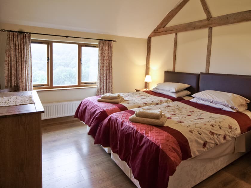 Twin bedroom | Cwm Corn Barn, Dolfor, Nr. Newtown