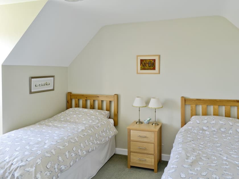 Twin bedroom | Carse Cottage, Twynholm by Kirkcudbright