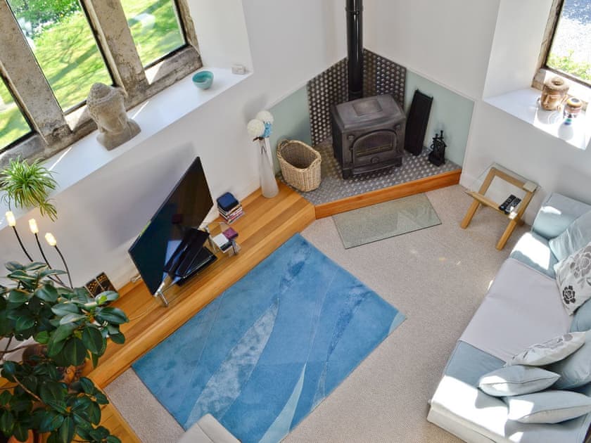 View of ground floor living room from mezzanine | St John The Baptist Mission Church, Capel Curig