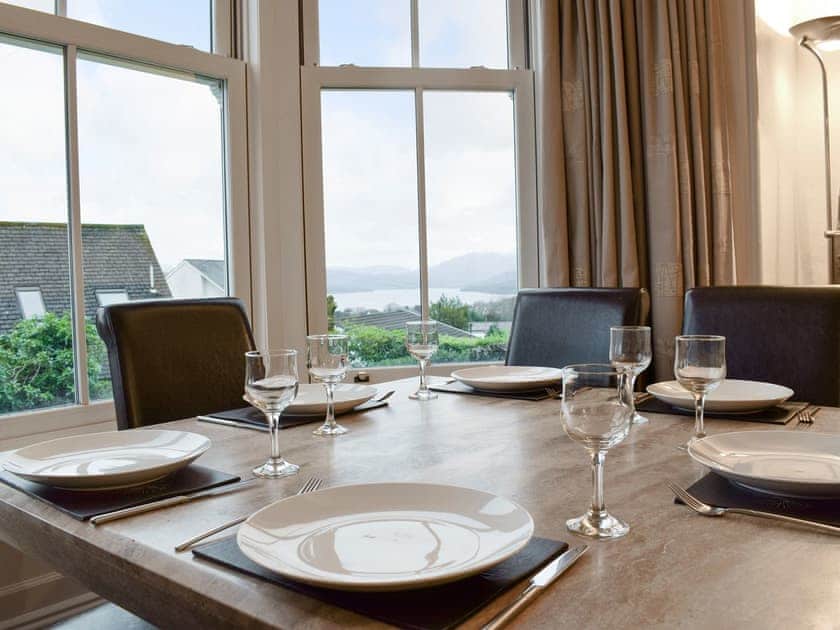 Convenient dining area with great view over the lake | 1 Brantfield House, near Bowness on Windermere