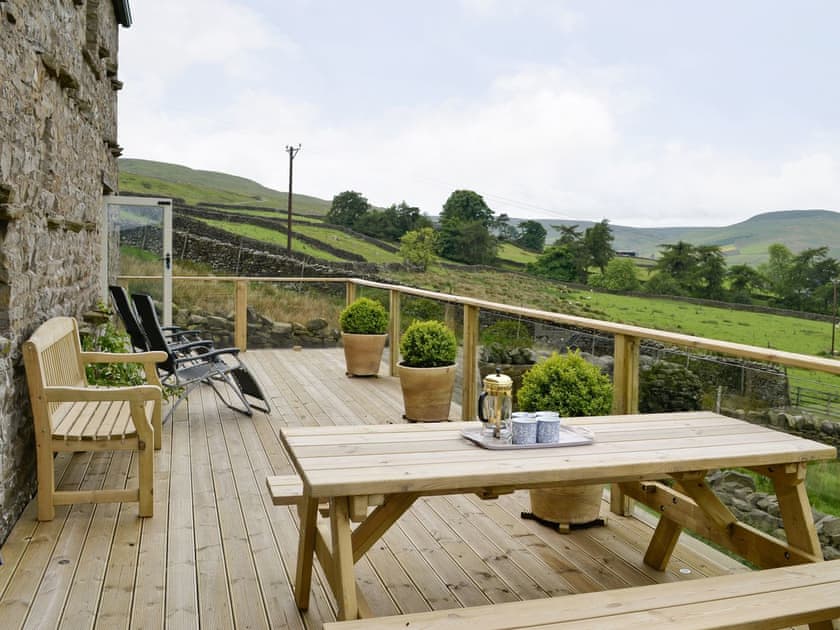 Decking/Balcony | Birkend Farmhouse, Low Row near Reeth