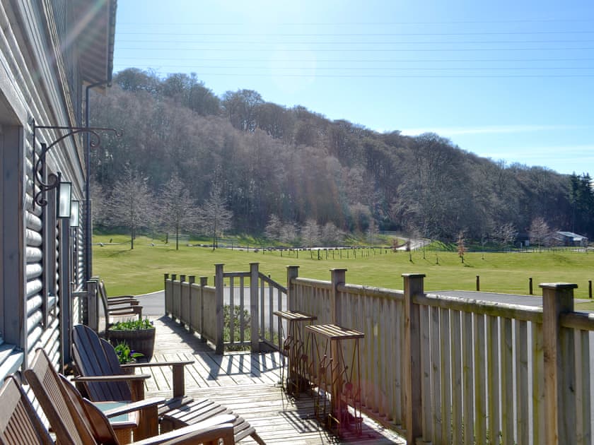 Relax and unwind on the sitting-out-area | River Lodge - Ness Castle Estate, Inverness