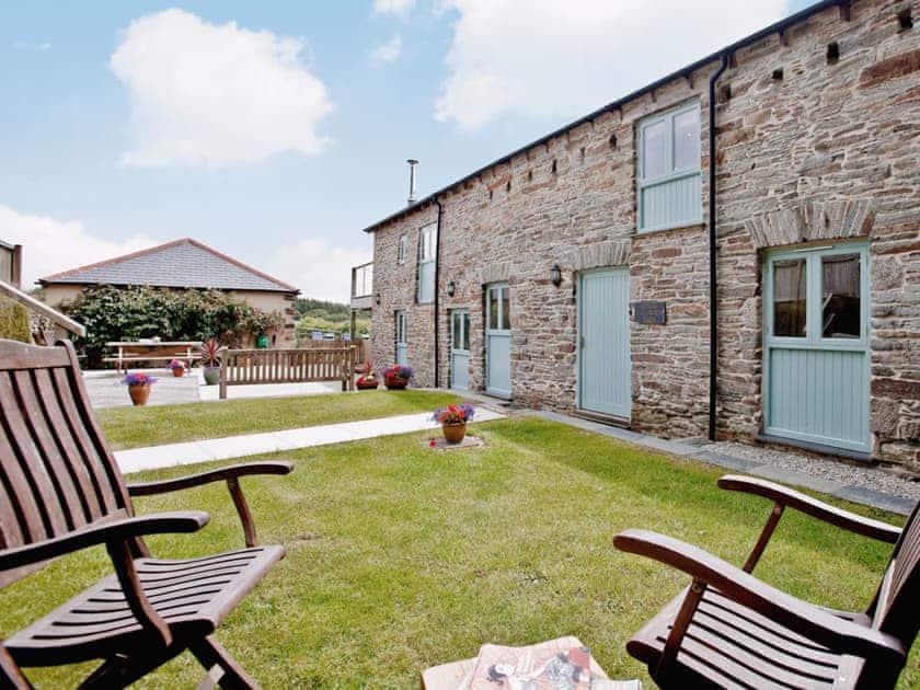 Sitting-out-area | Lower Trevorder Barns - The Mill House, Mount, nr. Bodmin