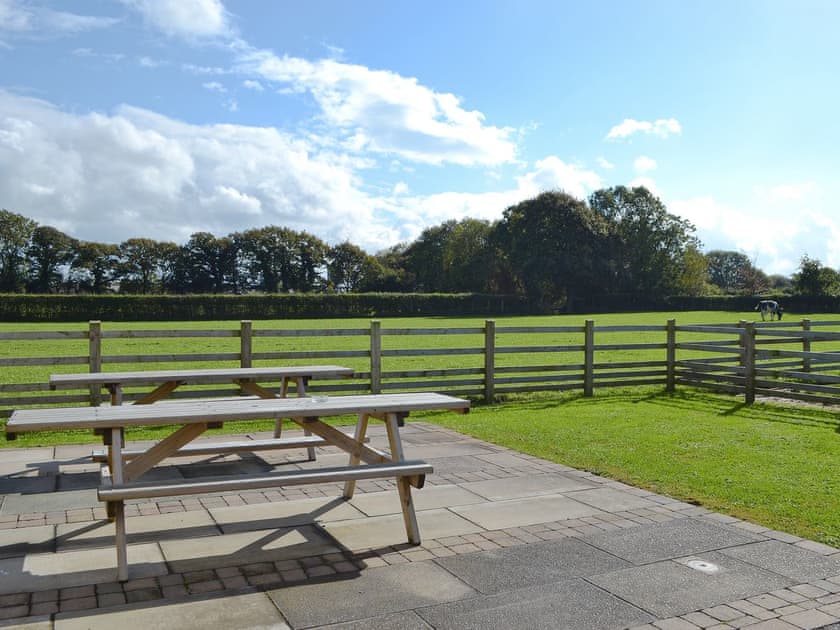 Patio | Groes Faen-Bach Farmhouse, Babell near Holywell, Flintshire