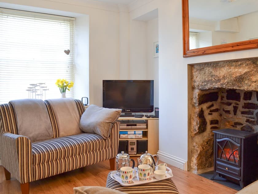 Living room with Inglenook Fireplace | Salty Cottage, Newlyn, near Penzance