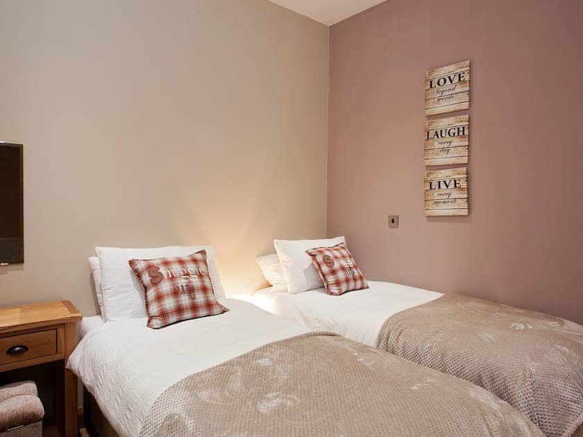 Twin bedroom with TV | Number 1 - The Old Stables, Knitsley, near Lanchester