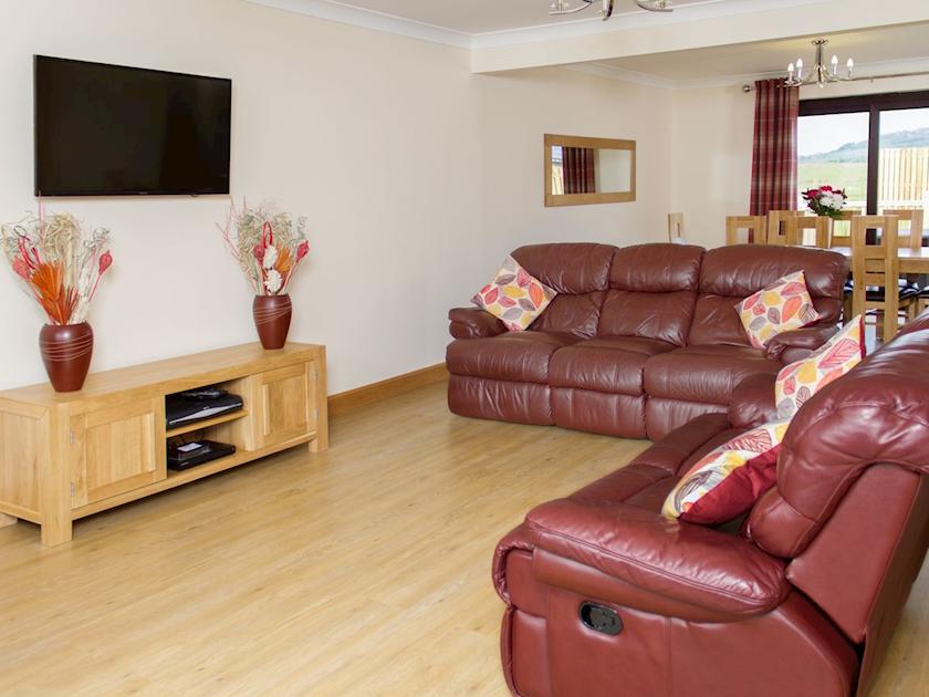 Spacious living area with open access to dining and kitchen areas | Seascape - Seascape Cottages, Southerness, near Dumfries