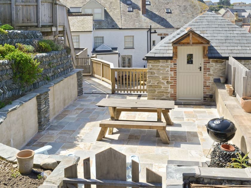 Sitting-out-area | Driftwood Cottages - The Stables by the Sea, Porth. nr. Newquay