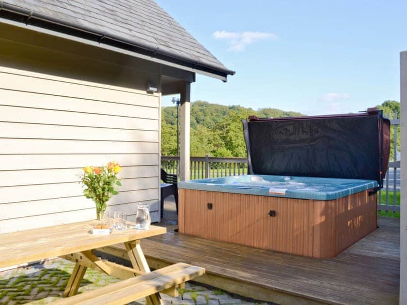 Hot tub | Mill Race Lodges - Lodge 1, Llangunllo nr. Knighton