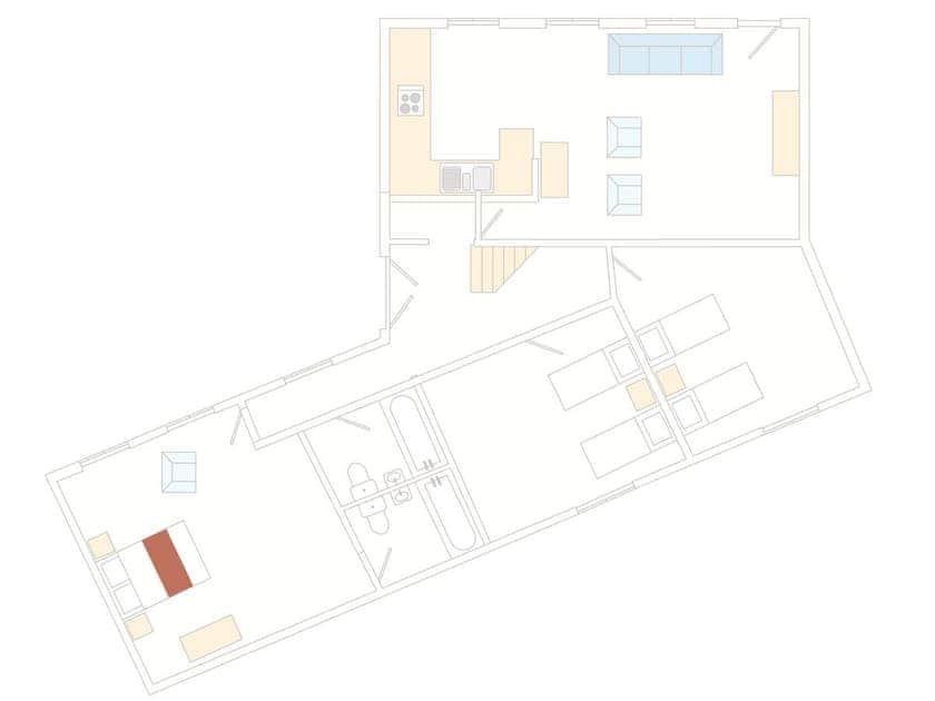 1 Salle Cottage Floor Plan | Tuckenhay Mill - 1 Salle Cottage, Bow Creek, between Dartmouth and Totnes