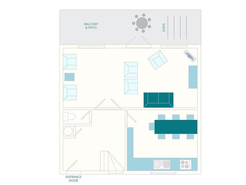 3 Salle Cottage Floor Plan - Ground Floor | Tuckenhay Mill - 3 Salle Cottage, Bow Creek, between Dartmouth and Totnes