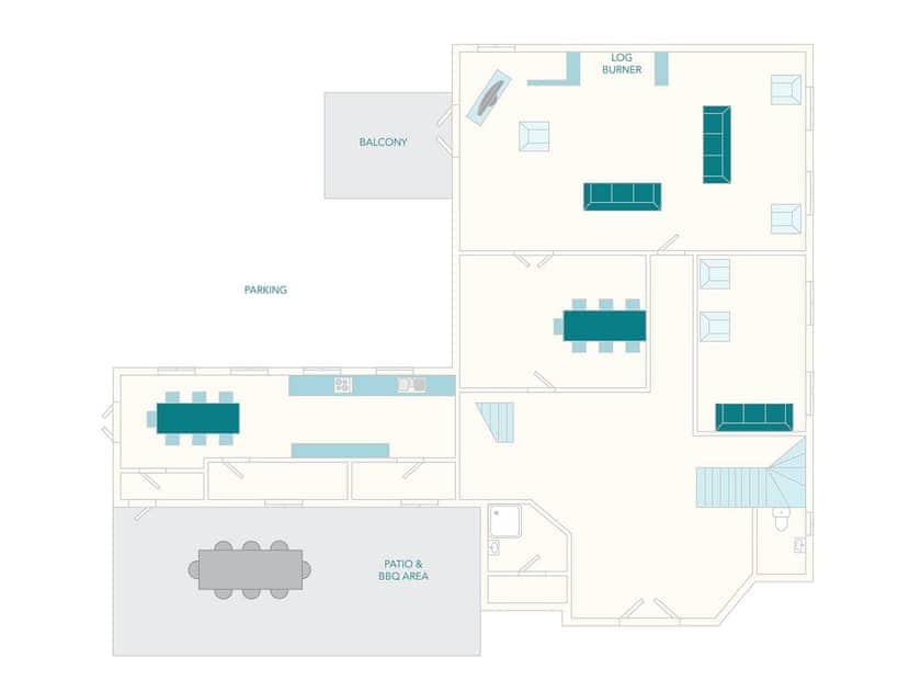 Tuckenhay Mill House Floor Plan - Ground Floor | Tuckenhay Mill - Mill Lodge, Bow Creek, between Dartmouth and Totnes