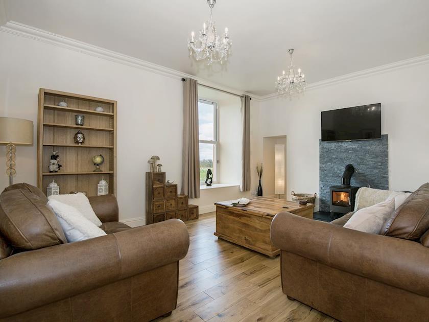 Luxurious living room with woodburner | The Duchy, near Borgue and Kirkcudbright