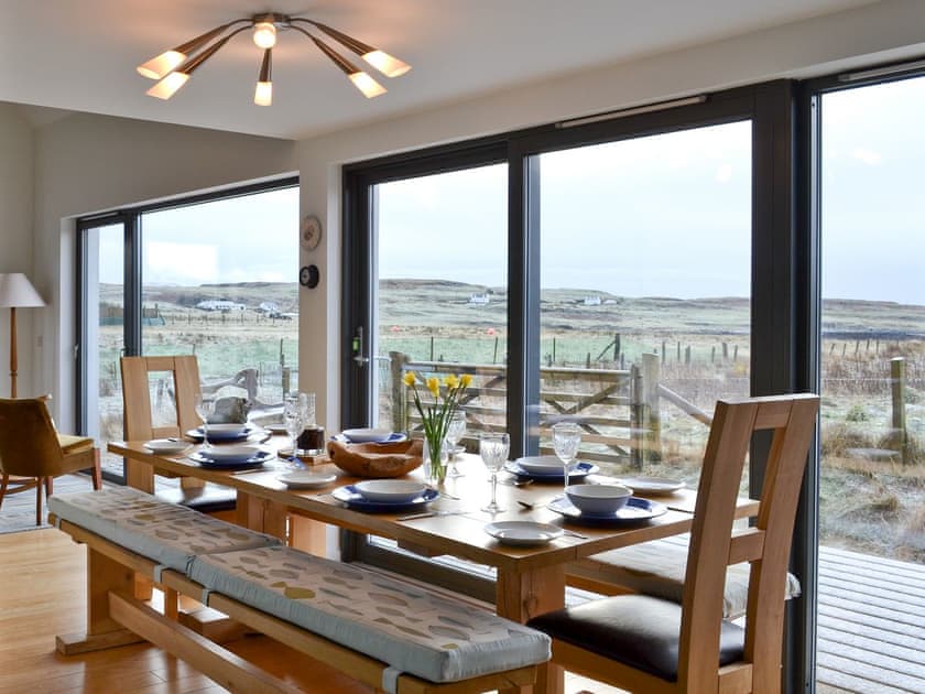 Open plan dining area with great views | Hygge, Ose near Dunvegan, Isle of Skye