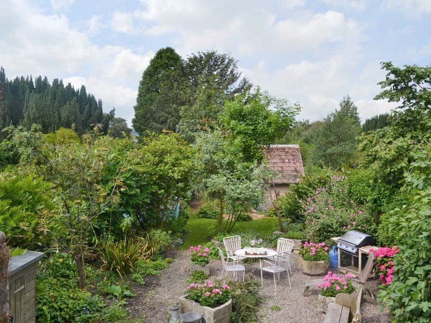 View from upper-floor window overlooking garden | Friary Cottage, Ludlow