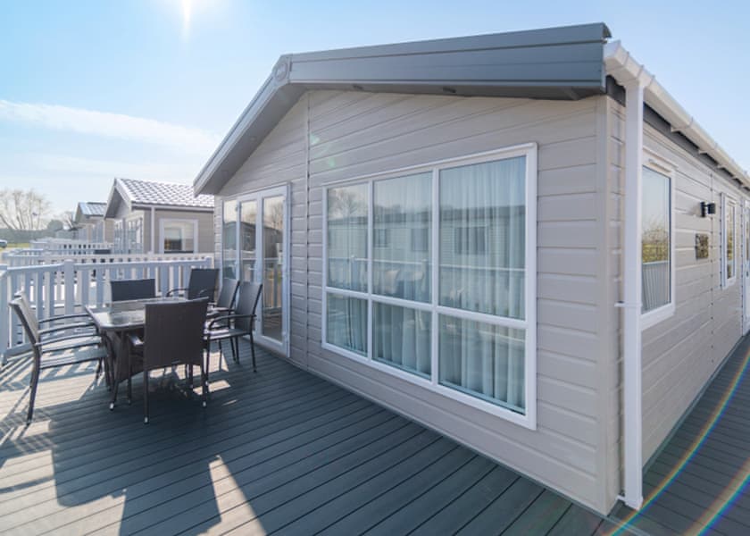 Platinum 3  Lodge (slps 6)  decking with Hot Tub - Brynteg Country and Leisure Retreat, Llanrug
