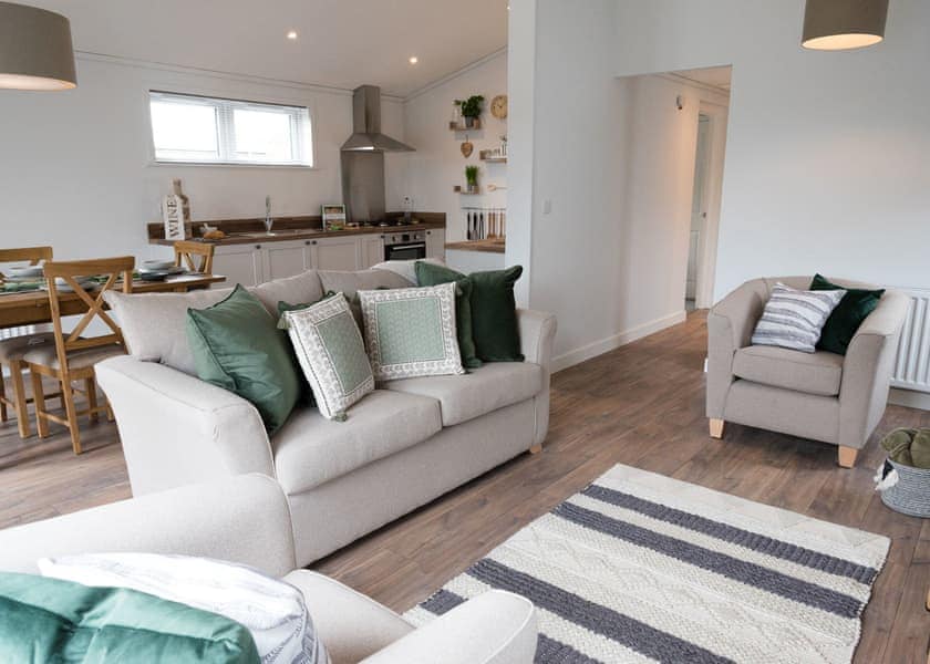 All imagery shown is a representation only. Style, decor and exact views vary by lodge. | Orchard Deluxe 3 Hot Tub Pet - Clawford Lakes Resort and Spa, Clawton, Nr Holsworthy