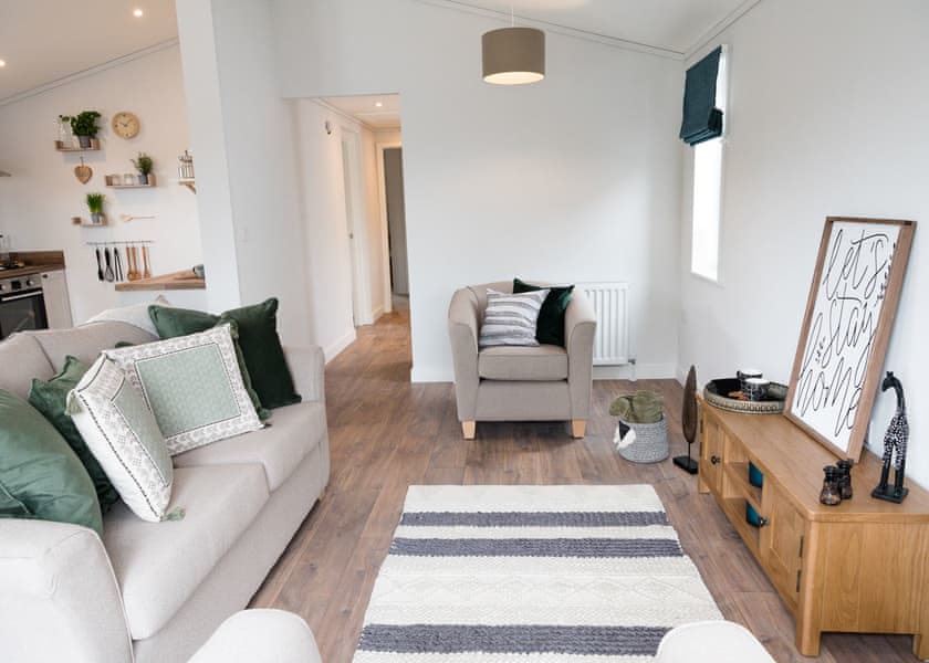 All imagery shown is a representation only. Style, decor and exact views vary by lodge. | Orchard Deluxe 3 Hot Tub Pet - Clawford Lakes Resort and Spa, Clawton, Nr Holsworthy