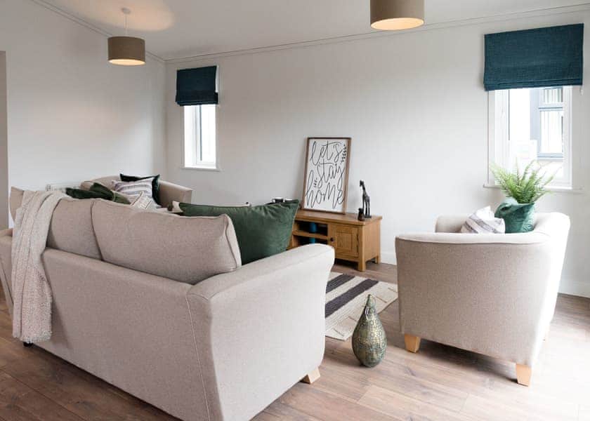 All imagery shown is a representation only. Style, decor and exact views vary by lodge. | Orchard Deluxe 3 Hot Tub Pet - Clawford Lakes Resort and Spa, Clawton, Nr Holsworthy