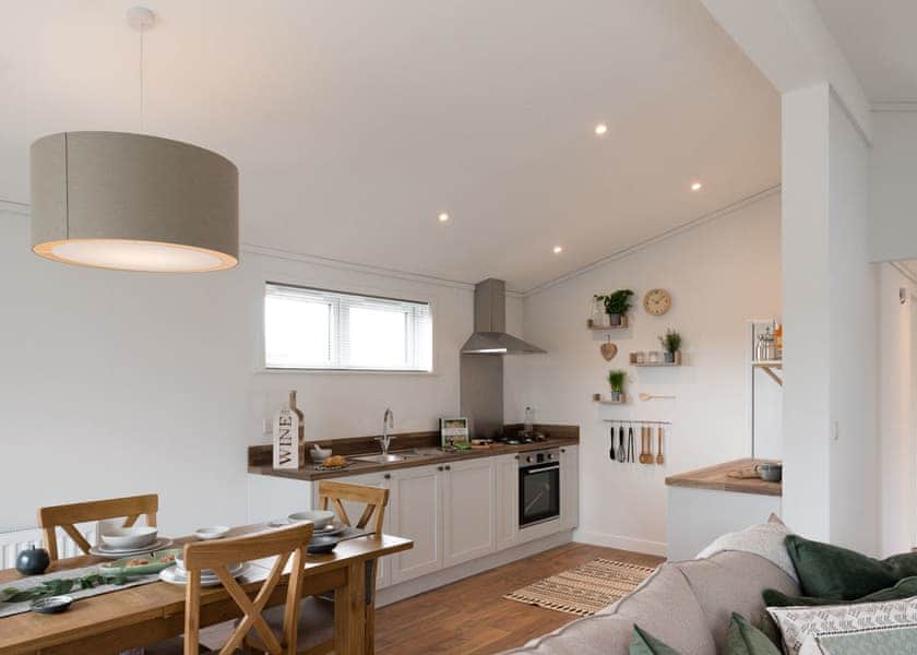 All imagery shown is a representation only. Style, decor and exact views vary by lodge. | Orchard Deluxe 3 Hot Tub Pet - Clawford Lakes Resort and Spa, Clawton, Nr Holsworthy