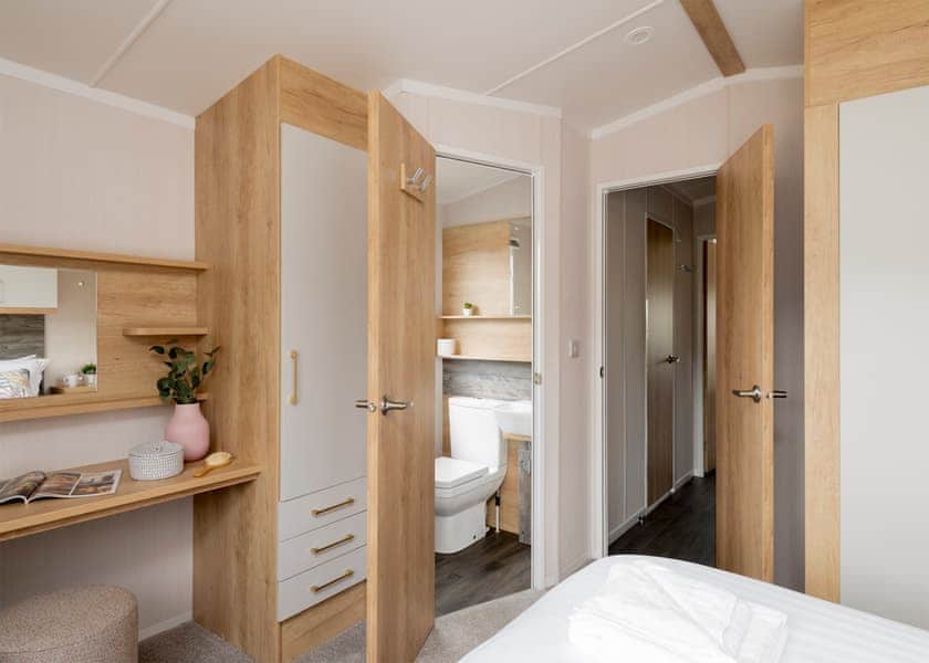 Please note: All imagery shown is a representation only. Style, decor and exact views vary by lodge | Willows Lake View 2 Bed Holiday Home - Clawford Lakes Resort and Spa, Clawton, Nr Holsworthy