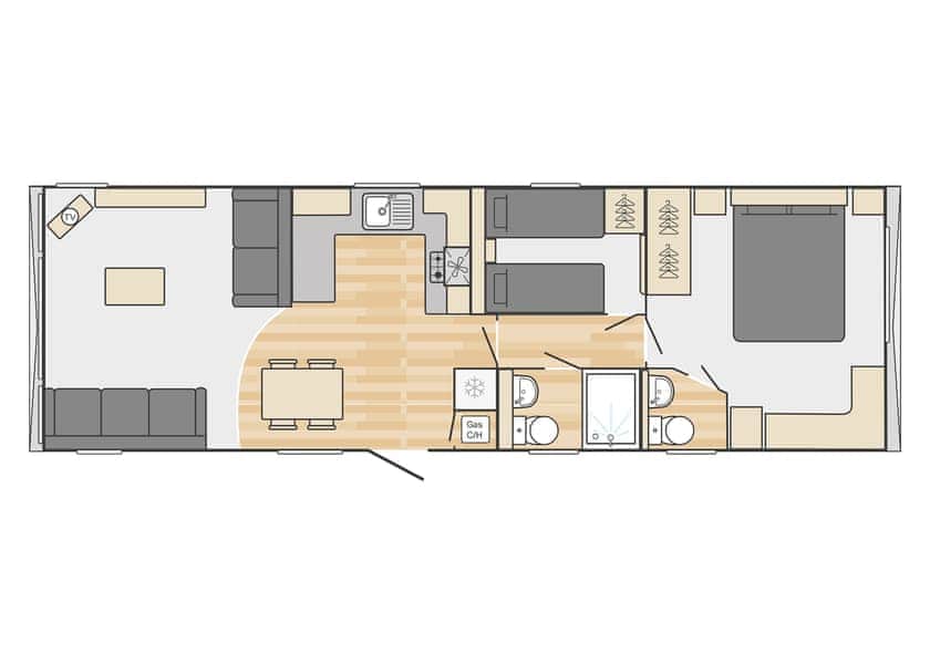 Please note: All imagery shown is a representation only. Style, decor and exact views vary by lodge | Willows Lake View 2 Bed Holiday Home - Clawford Lakes Resort and Spa, Clawton, Nr Holsworthy