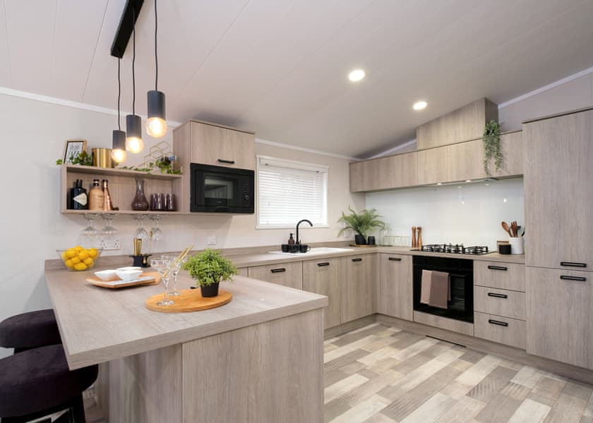 All imagery shown is a representation only. Style, decor and exact views vary by lodge | Valley Park View 3 bed with Hot Tub (sleeps 6) - Lakeview Manor Lodges, Dunkeswell, Honiton