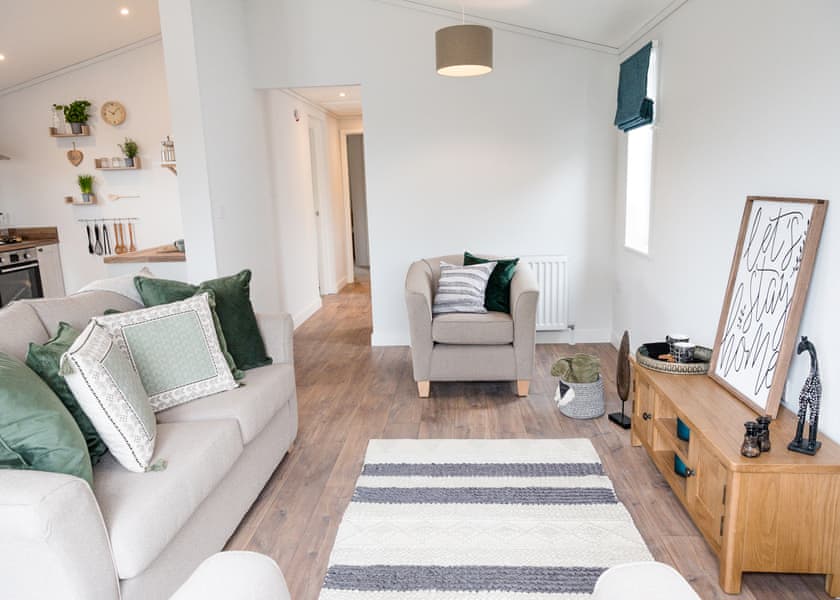 All imagery shown is a representation only. Style, decor and exact views vary by lodge | Valley Park View 2 bed Hot Tub Pet (sleeps 4) - Lakeview Manor Lodges, Dunkeswell, Honiton