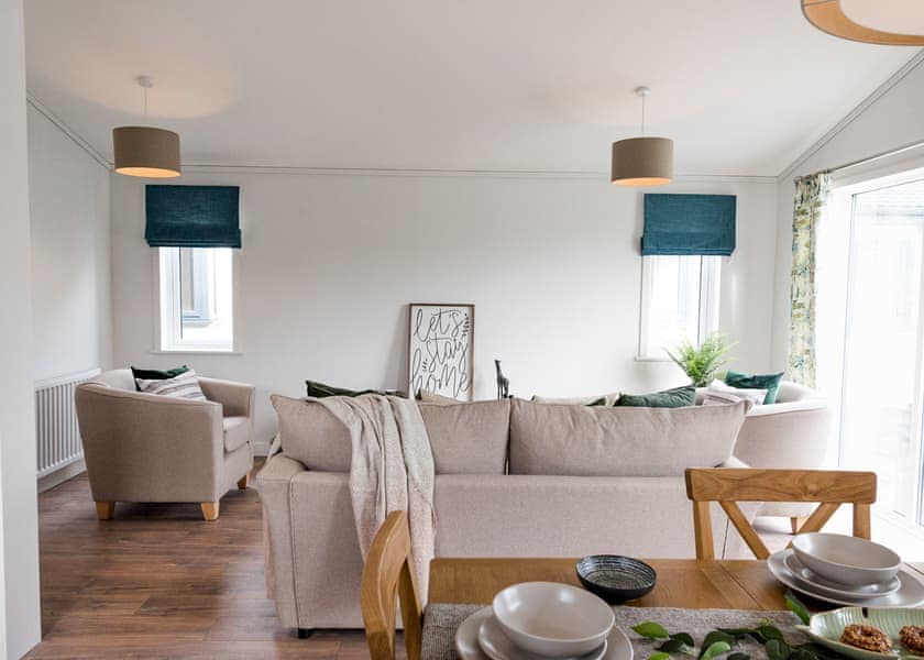 All imagery shown is a representation only. Style, decor and exact views vary by lodge | Valley Park View 2 bed Hot Tub Pet (sleeps 4) - Lakeview Manor Lodges, Dunkeswell, Honiton