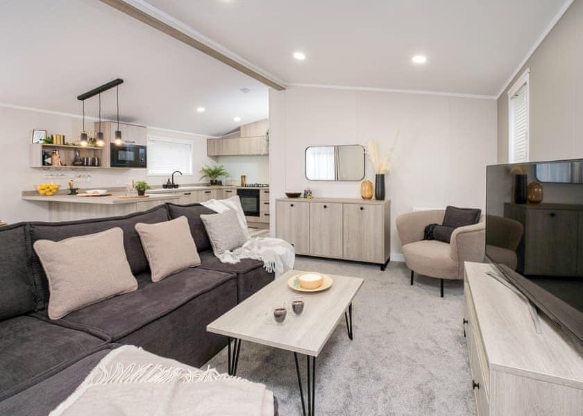 All imagery shown is a representation only. Style, decor and exact views vary by lodge | Valley Park View 2 bed Hot Tub (sleeps 4) - Lakeview Manor Lodges, Dunkeswell, Honiton