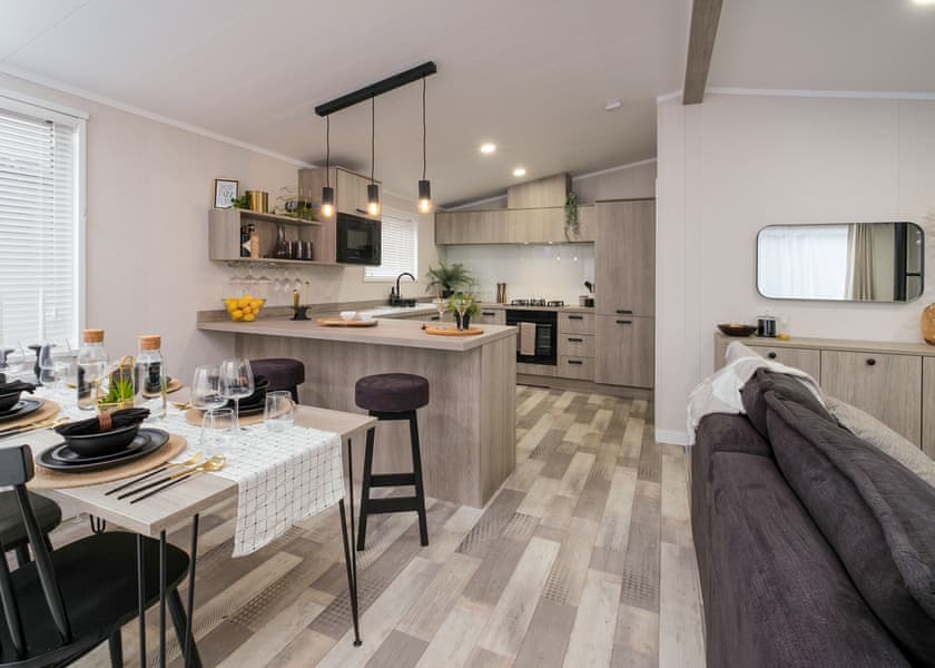 All imagery shown is a representation only. Style, decor and exact views vary by lodge | Valley Park View 2 bed Hot Tub (sleeps 4) - Lakeview Manor Lodges, Dunkeswell, Honiton