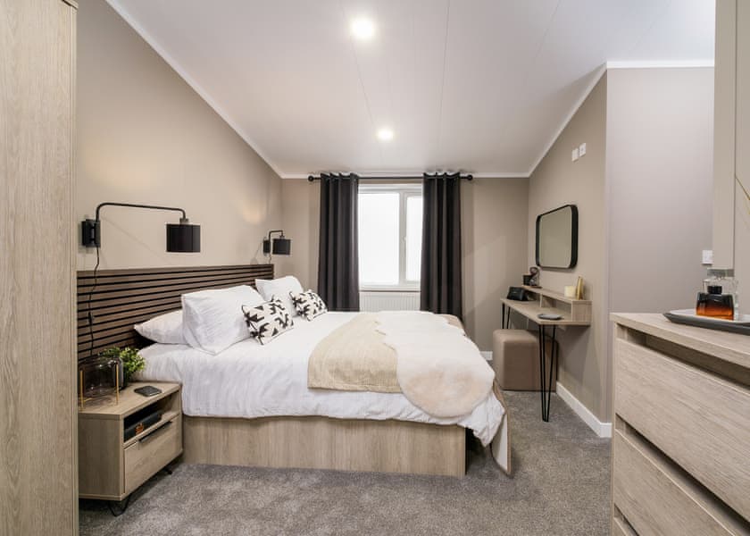 All imagery shown is a representation only. Style, decor and exact views vary by lodge | Valley Park View 2 bed Hot Tub (sleeps 4) - Lakeview Manor Lodges, Dunkeswell, Honiton