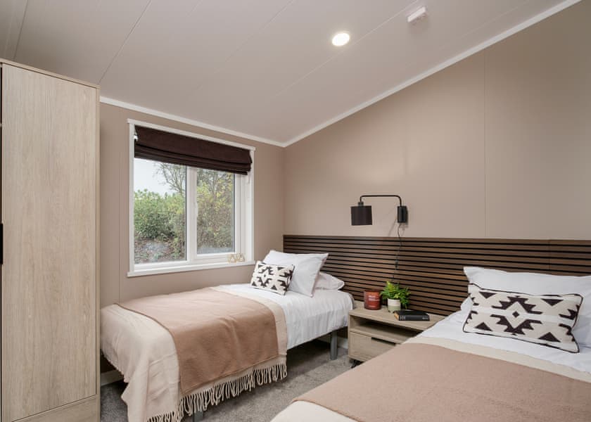 All imagery shown is a representation only. Style, decor and exact views vary by lodge | Valley Park View 2 bed Hot Tub (sleeps 4) - Lakeview Manor Lodges, Dunkeswell, Honiton