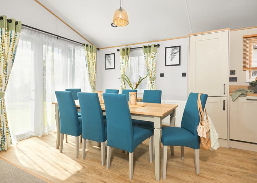 All imagery shown is a representation only. Style, decor and exact views vary by lodge | Valley View 3 bed Hot Tub Pet (sleeps 6) - Lakeview Manor Lodges, Dunkeswell, Honiton