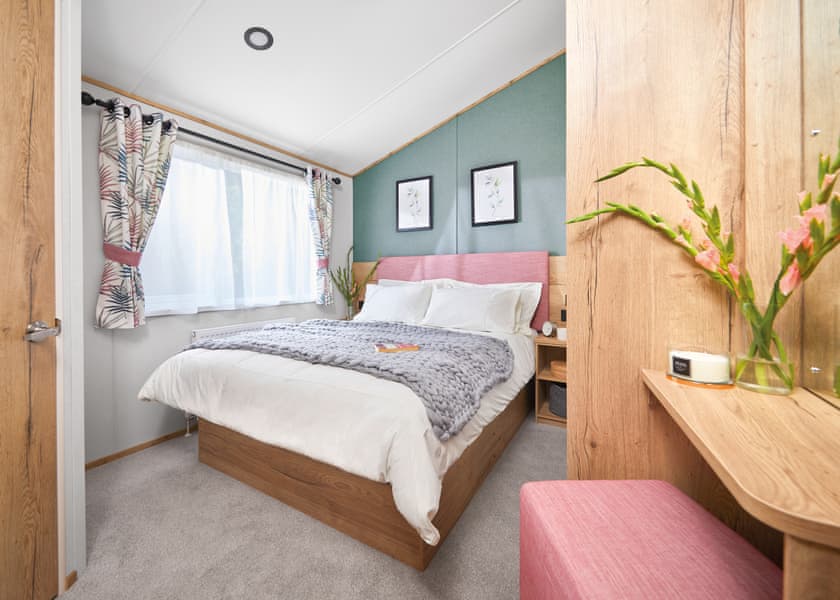 All imagery shown is a representation only. Style, decor and exact views vary by lodge | Valley View 3 bed Hot Tub Pet (sleeps 6) - Lakeview Manor Lodges, Dunkeswell, Honiton