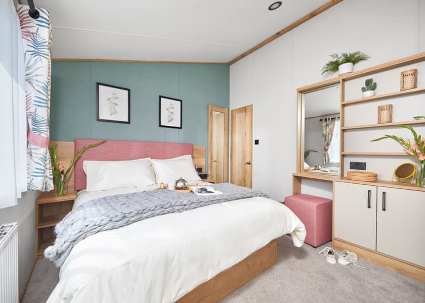 All imagery shown is a representation only. Style, decor and exact views vary by lodge | Valley View 3 bed Hot Tub Pet (sleeps 6) - Lakeview Manor Lodges, Dunkeswell, Honiton