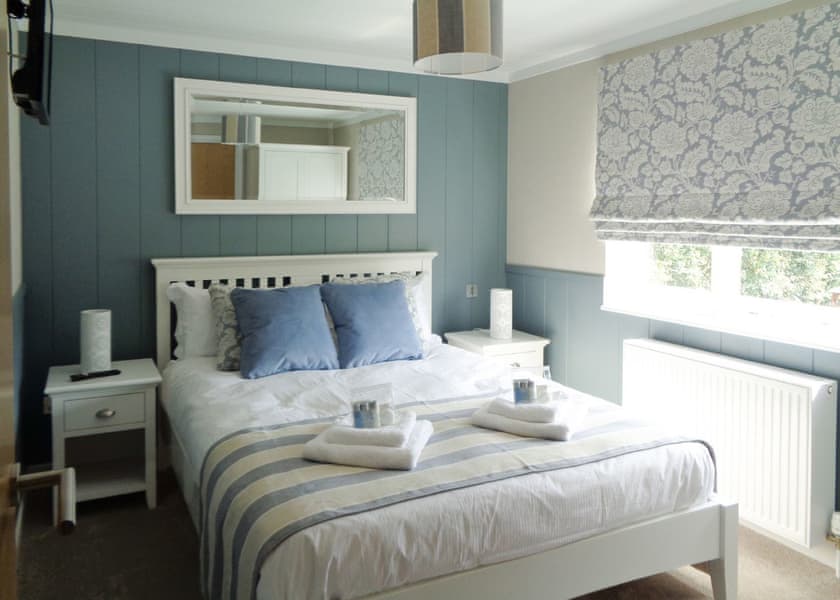 Typical double bedroom | Mead Three - Otters Mead Boutique Lodges, Beetley, Dereham