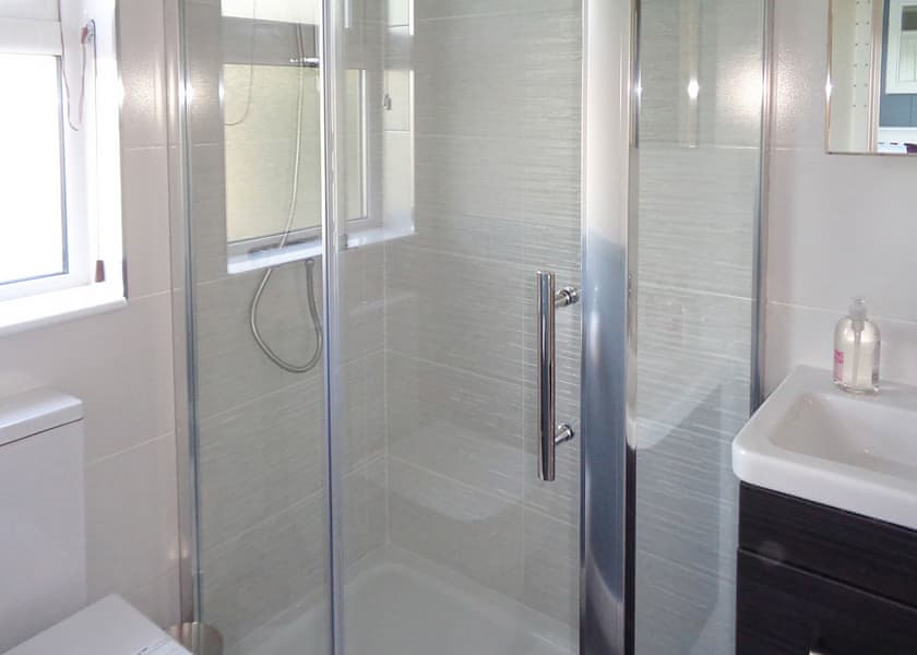 Typical shower room | Mead Three - Otters Mead Boutique Lodges, Beetley, Dereham