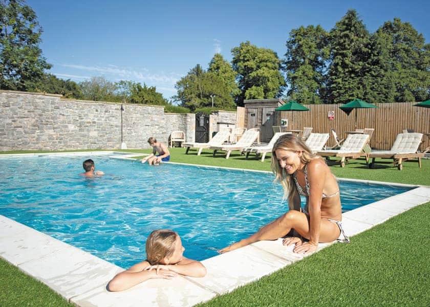 Outdoor heated pool | Ribblesdale Lodges, Gisburn, Yorkshire Dales