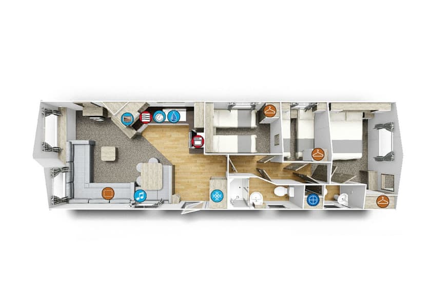 Typical Superior Caravan 3 (Pet) | 6 Berth Superior Caravan 3 Bed A (Pet) - The Lakes Rookley, Rookley Village