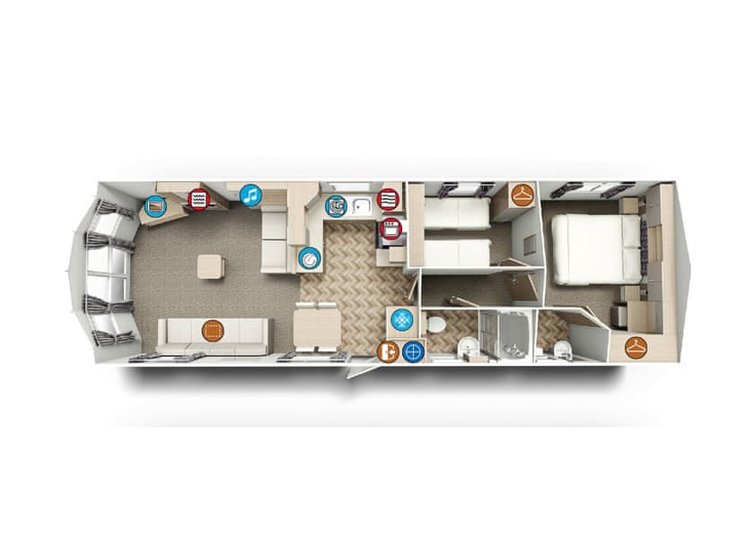 Typical Premium Caravan 2 | 4 Berth Luxury Caravan A - The Lakes Rookley, Rookley Village